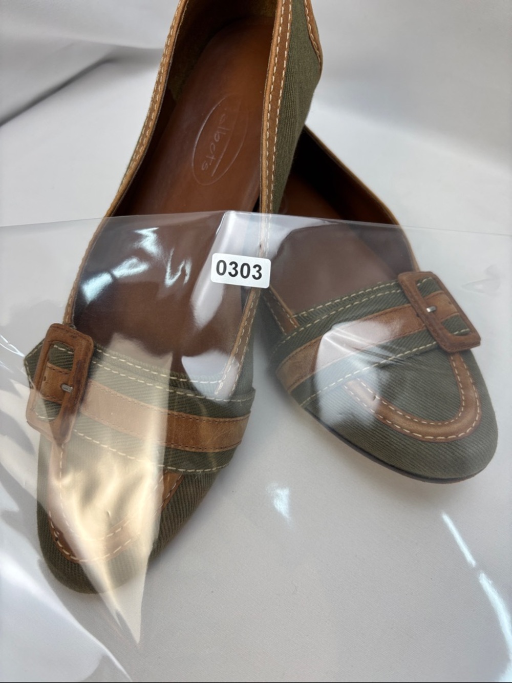 Talbots Women’s Sz6 Olive and Brown Buckle Loafers #0303 - Picture 13 of 13